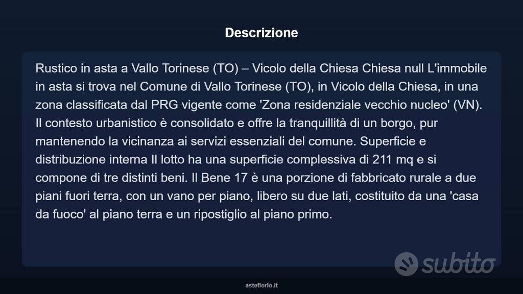 Immobile in asta di 211 m² a Vallo Torinese - Vista 3