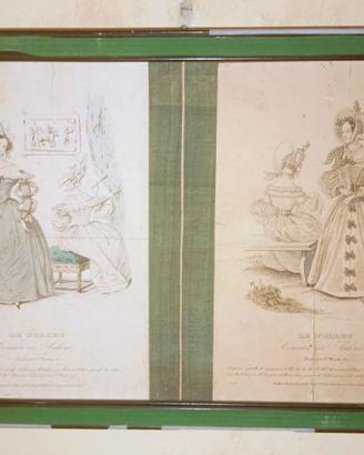 Coppia di Stampe Antiche di Moda - Le Follet, Cour