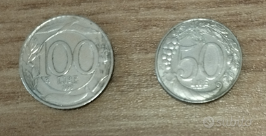 Italia Turrita 50 e 100 lire piccole