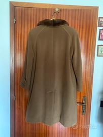 Cappotto cammello con collo in visone