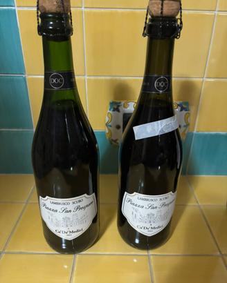 2 bottiglie Lambrusco scuro Ca de Medici