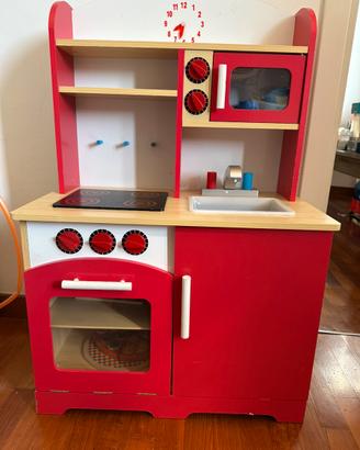 Cucina giocattolo in legno piu accessori