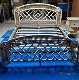 letto matrimoniale vintage in stile bambù 