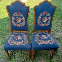 Coppia Sedie Legno Vintage Retrò 