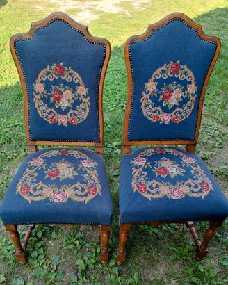 Coppia Sedie Legno Vintage Retrò 