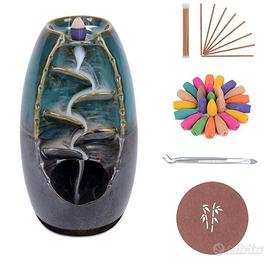 Bruciatore di incenso, in ceramica, a cascata di r