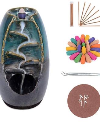 Bruciatore di incenso, in ceramica, a cascata di r