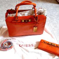 BORSA GUESS RAFFIE COCCO ORANGE + PORTAFOGLIO
