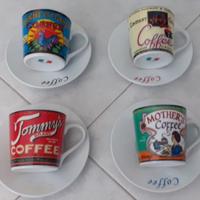Tazzine da Espresso Vintage Coffee con Piattino