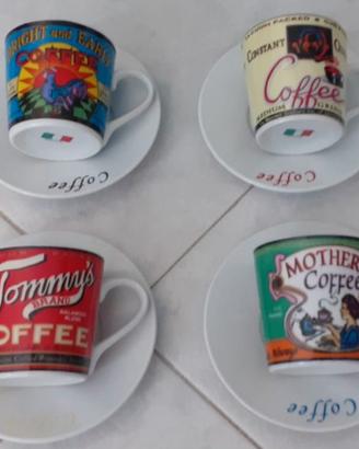 Tazzine da Espresso Vintage Coffee con Piattino