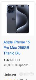 IPHONE 15 PRO MAX 256 NUOVO Prezzo non trattabile