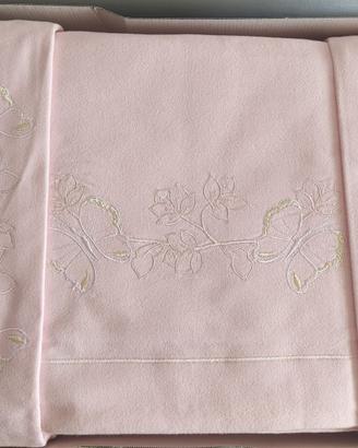 NUOVE Lenzuola felpate 2P matrimoniali ROSA