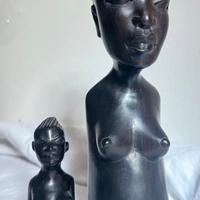 Coppia di statue - pregiata arte africana