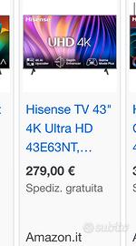 Tv 4k 43 pollici