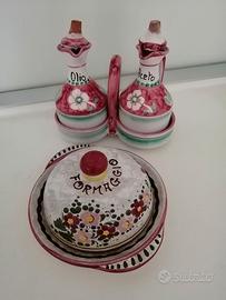 Set olio aceto e porta formaggio