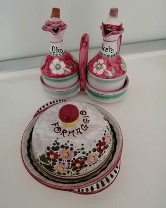 Set olio aceto e porta formaggio