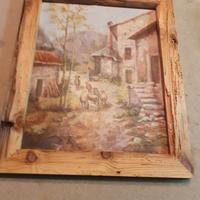 quadro rustico montagna 55x45 circa