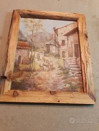 quadro rustico montagna 55x45 circa