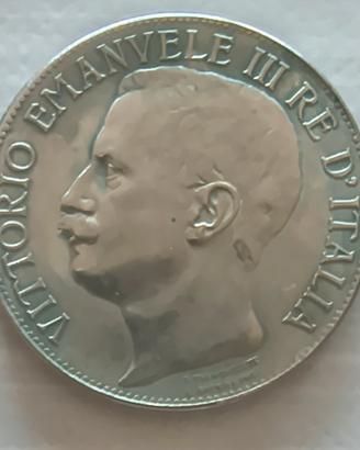 Moneta 5 Lire 1911 V. E. III - Riproduzione.
