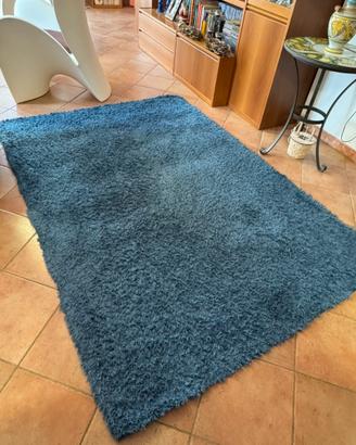 Tappeto Moderno Shaggy Azzurro Blu 160x230cm