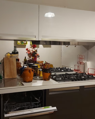 Cucina con elettrodomestici