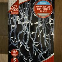 TENDA 288 LED CON FIOCCHI DI NEVE BIANCO FREDDO