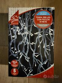 TENDA 288 LED CON FIOCCHI DI NEVE BIANCO FREDDO