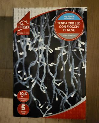 TENDA 288 LED CON FIOCCHI DI NEVE BIANCO FREDDO