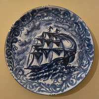 Piatto in ceramica vecchia Savona