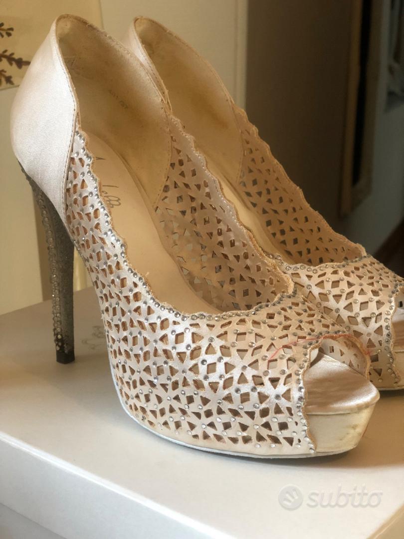 Scarpe da sposa on sale alte con plateau