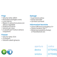 Frigo Combinato Incasso Beko 283l