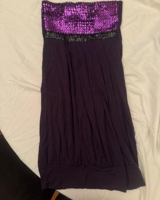 Vestito viola con strasse