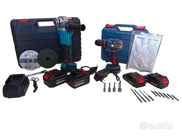 Smerigliatrice angolar+Trapano a batteria Brushles