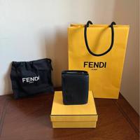 Fendi portafoglio uomo Vera pelle tri-fold wallet