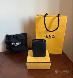 Fendi portafoglio uomo Vera pelle tri-fold wallet