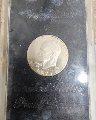 Dollaro americano in argento con custodia del 1971