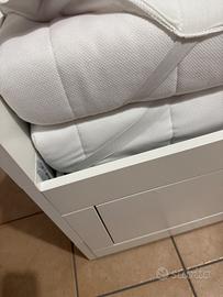LETTO SINGOLO+1 BRIMNES IKEA CON 2 CASSETTI + 2 MA