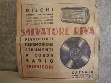 Pubblicità Salvatore Riva Catania Disco 78 Giri