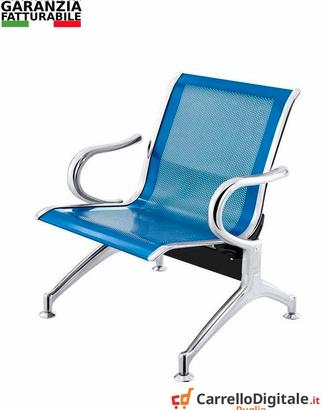 Panca da attesa in acciaio colore blu 1 posto