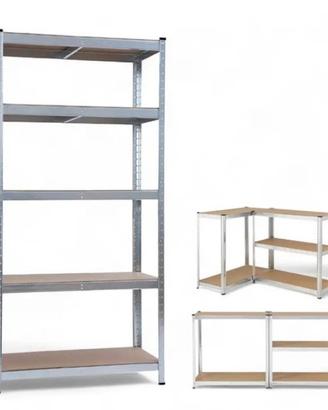 Scaffale kit metallo zincato 5 ripiani 90 40 180