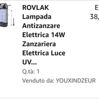 Lampada antizanzare nuova imballata