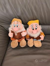 2 Peluche Dotto e Gongolo Walt Disney H 41cm L 13