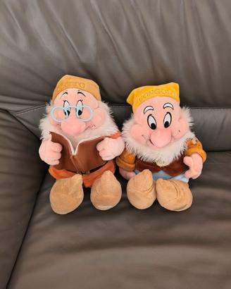2 Peluche Dotto e Gongolo Walt Disney H 41cm L 13