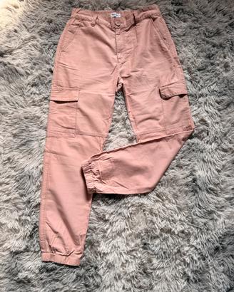 Pantaloni cargo rosa cipria Tally Weijl