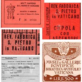 7 Biglietti  ingresso antichi San Pietro Vaticano
