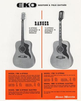 Chitarra EKO Ranger VI anni 70