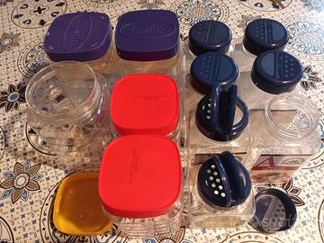 12 Contenitori in Plastica con Coperchio