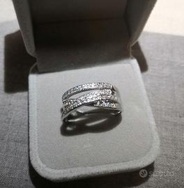 anello a fascia  argento , taglia 20mm 