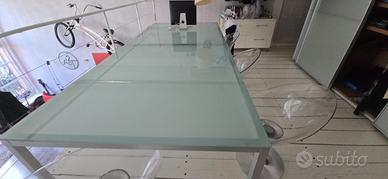 Tavoli MDF con piano in vetro