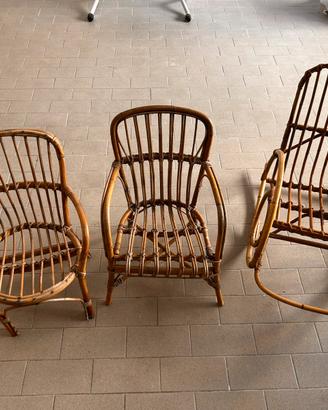 Poltroncine vintage da bambino in bambù